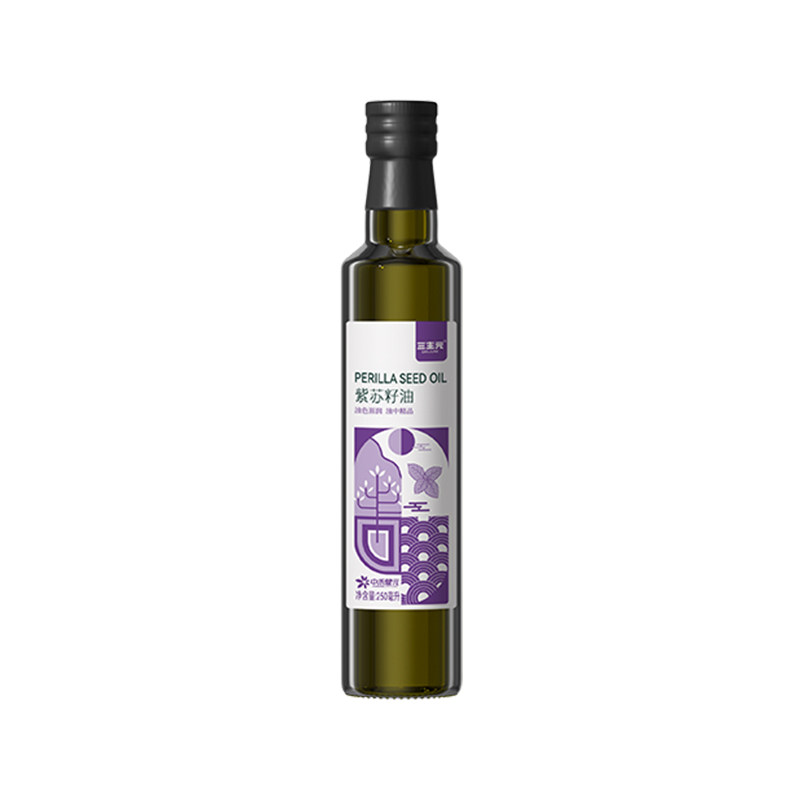 三主元物理压榨紫苏籽油纯苏子家用食用油可直饮凉拌250ML/玻璃瓶