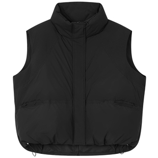 曼德诗羽绒服夹克女2025冬季新款鸭绒马甲外套高级感外搭保暖背心