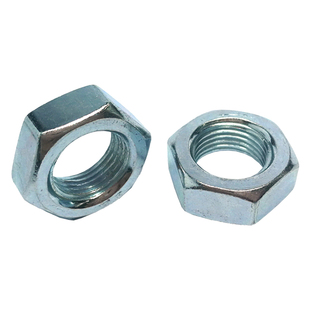 镀锌美制六角薄螺母UNC细牙反丝扣轴承螺帽UNF左牙扁平连杆螺丝帽