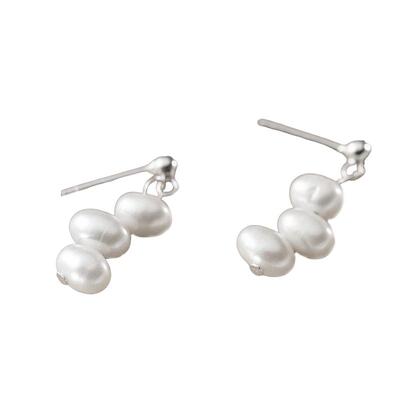 猫蛰S925纯银不规则珍珠耳坠