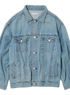moussy 春季丹宁风休闲宽松牛仔夹克外套女010IAA11-5941