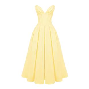 House of CB 北欧风束腰阳光明媚抹胸中长连衣裙Lady