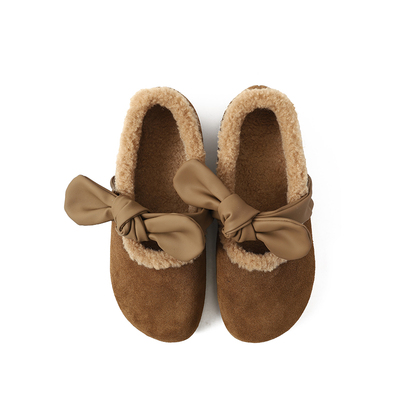 Chio2nd真皮豆豆鞋秋冬加绒鞋子