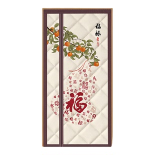 冬季侧开加厚保暖棉门帘防寒隔断帘磁吸遮挡帘家用卧室免打孔隔音