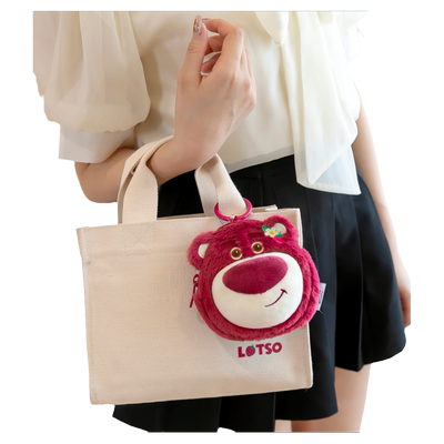 草莓熊毛绒公仔少女斜挎包