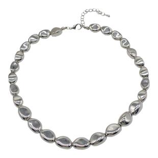 欧美异形串珠金属链条项链女ins冷淡风复古设计感锁骨链个性配饰