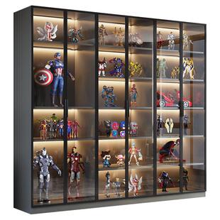 手办柜客厅极简玻璃门展示柜定制书柜家用乐高玩具摆件收纳储物柜