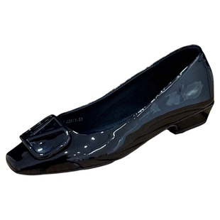 韩版漆皮浅口单鞋女2025年新款时尚红色低跟小皮鞋黑色制服工作鞋