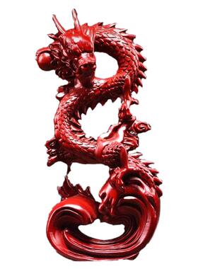 实木雕刻盘龙摆件龙年吉祥物中式龙摆件家居装饰摆设工艺品送礼品