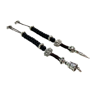 清凉海黑玛瑙记数器小叶紫檀手链手串记子藏银配饰配件