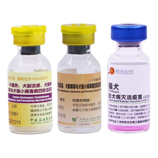 中牧成犬外用狗疫苗四联+狂犬套装狗狗防疫针宠预防犬瘟细小狂犬