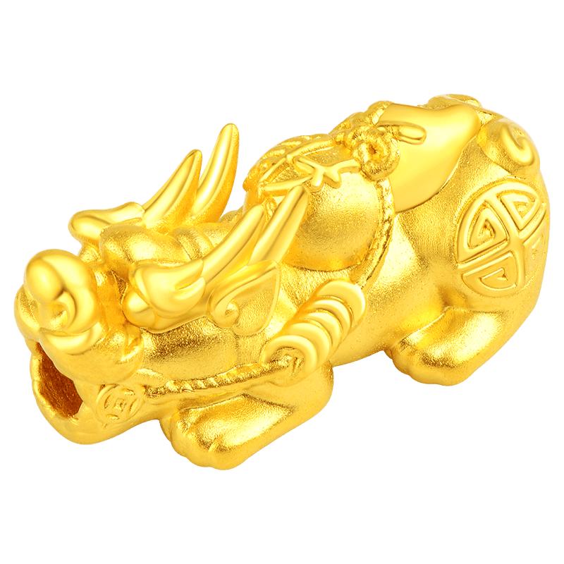 老廟黃金足金轉(zhuǎn)運(yùn)珠串珠招財(cái)貔貅黑瑪瑙手串情侶款官方正品送禮