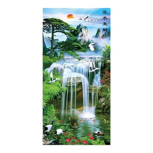 玄关贴画装饰画自粘山水风景画墙贴入户正对门3d立体背景墙纸壁画