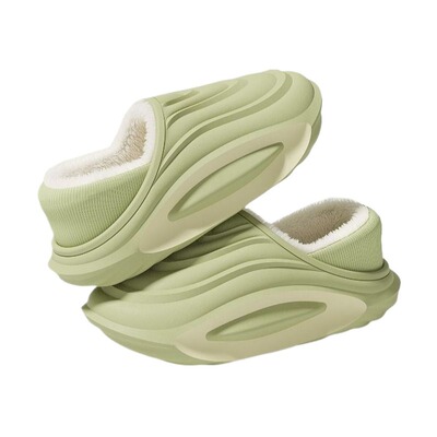 防水棉拖鞋男款男士秋冬季室内家居防滑防臭毛绒保暖包跟棉鞋外穿