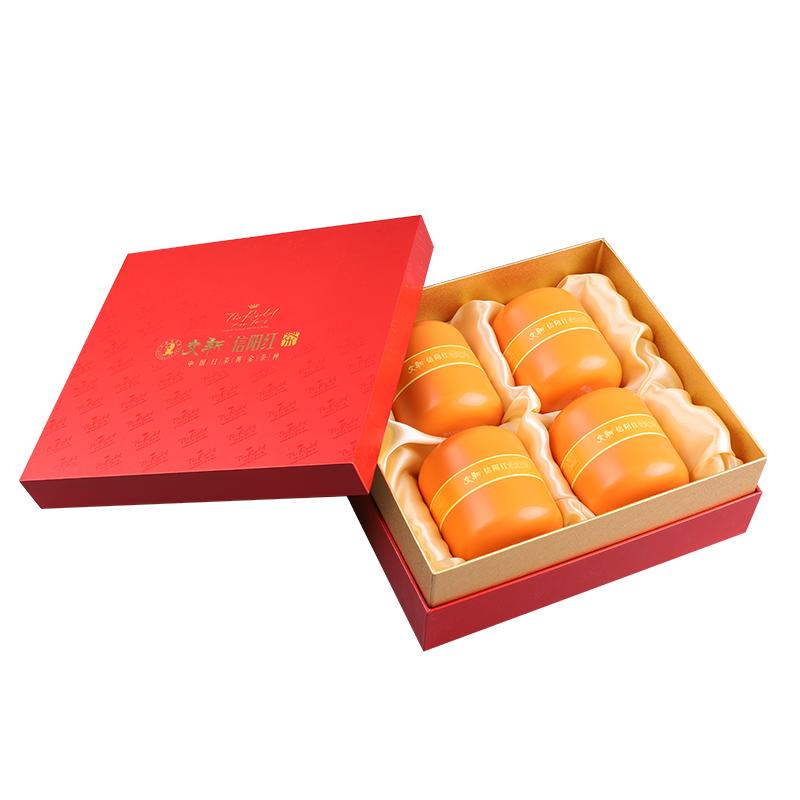 文新信阳红茶茶叶正宗工夫红茶怡红60g*4罐送礼盒装