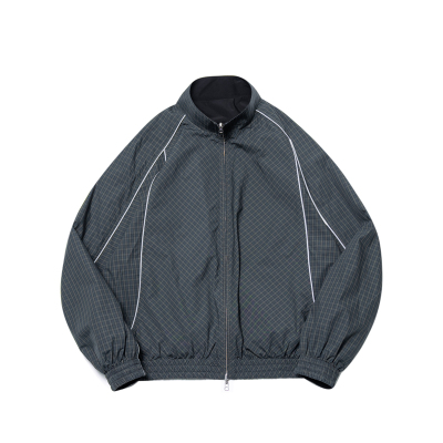 TANOXI格纹反光条双面穿夹克