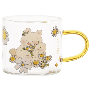 蓝莲花家居羡鸟文社家用水杯小茶杯儿童杯子耐高温迷你透明玻璃杯