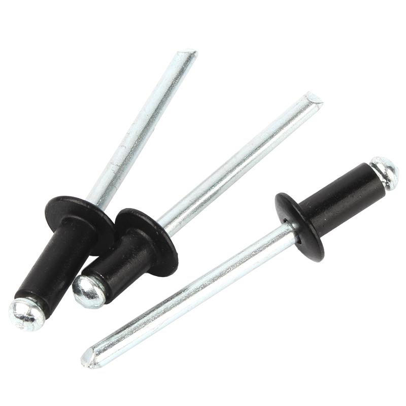 铝铆钉开口型圆头抽芯铆钉黑色拉铆钉长卯丁M2.4M2.8M3M3.2M4M5mm