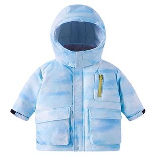 小宝宝羽绒服加绒冬季男童上衣女童棉袄冬款童装儿童衣服冬装F