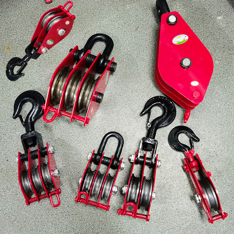 国标双轮起重滑车滑轮组三轮吊滑轮省力动滑轮两轮多轮吊环滑车钩
