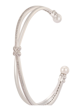 AJIDOU阿吉豆手镯女双联结系列开口珍珠时尚首饰饰品配饰