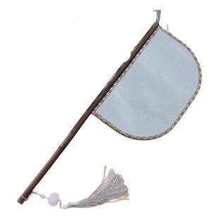 紫竹仿缂丝战国袍刀扇魏晋风扇子长柄异形汉服道具遮面扇古风扇