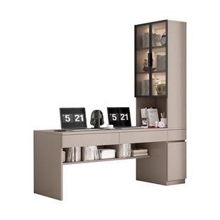 蜂窝铝电脑桌台式现代简约书桌书柜一体办公桌家用双人学生写字桌