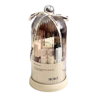 化妆刷收纳筒带盖防尘刷子桶旋转宿舍眼影口红化妆品收纳盒置物架