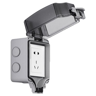 明装插座防水盒一体户外防水插座罩室外电源电动车充电防雨开关盒