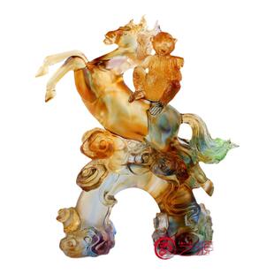 马上封侯琉璃摆件办公桌卧室饰品送客户长辈同事朋友升迁生日礼品