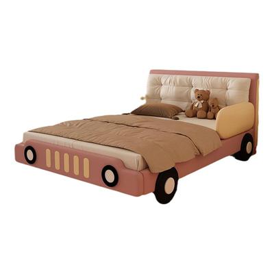 汽车床儿童床男孩带护栏床卧室小学生1米5悬浮简约男生实木单人床