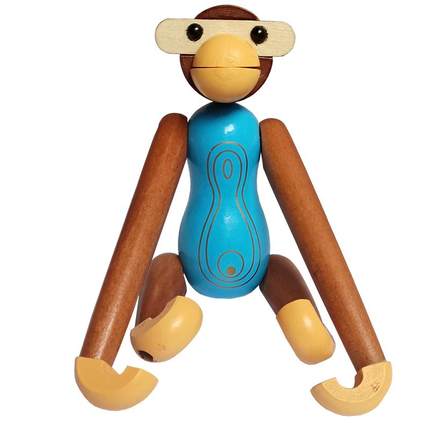 创意实木猴子摆件小挂件木质木偶家居装饰工艺品儿童房吉祥物玩偶