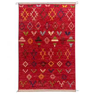 视觉味道 阿富汗进口摩洛哥风手工打羊毛地毯客厅沙发茶几垫卧室