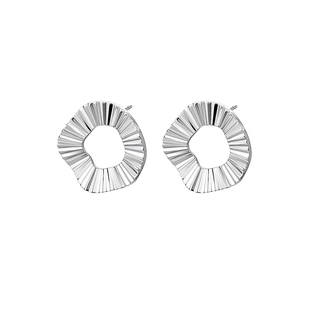 白岚褶圈耳钉女925银耳环时尚轻奢小众设计感气质耳饰ED3363