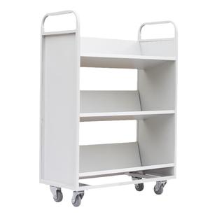 图书馆静音书车档案室专用二层三层平板V/W型移动推车三/四步书梯