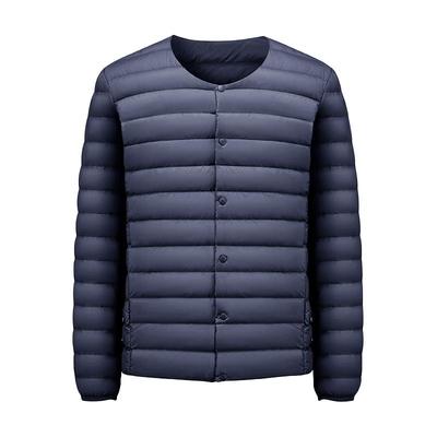 雅鹿无领短款羽绒服内胆