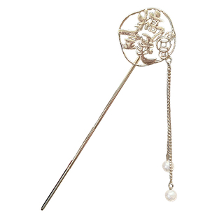 有钱花~搞钱团扇流苏古风发簪女2026年新款簪子新中式盘发钗头饰