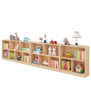 儿童书架实木窗下宝宝玩具架自由组合小书柜落地学生收纳书架书柜