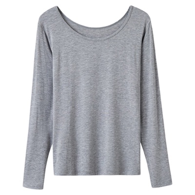 高弹显瘦莫代尔长袖圆领打底秋衣