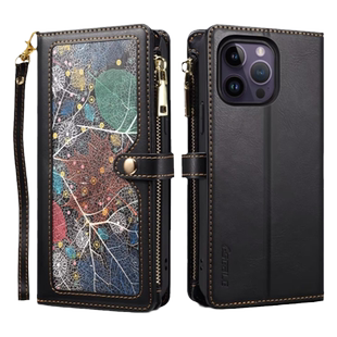 适用iPhone14proMax手机壳苹果14plus翻盖插卡钱包皮套13pro腕带11防摔12软壳purse wallet case斜挎新款女生