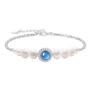 周大生海洋之心碎银子珍珠手链女款纯银轻奢高级感手饰品生日礼物