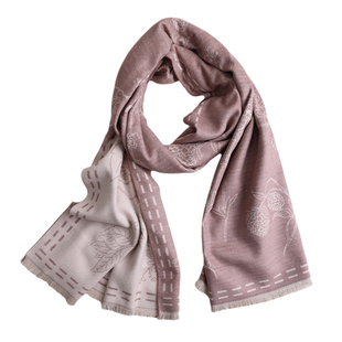 「芳草集」100%桑蚕丝双面加厚围巾真丝拉绒高级感加大披肩女送礼