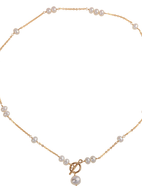 赛赛莉安天然珍珠OT扣锁骨链