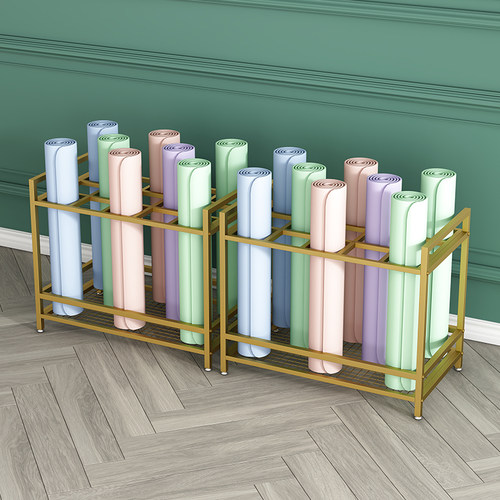 健身房放瑜伽馆垫普拉提学校整理架子泡沫滚布卷轴置物收纳筐神器