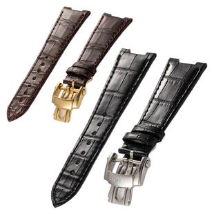 原装款鳄鱼皮表带男适用于百达翡丽鹦鹉螺5711-5712精钢凹口25mm