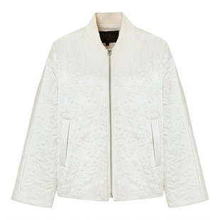 莱芙艾迪儿时尚提花气质短外套女装时尚宽松立领通勤干练利落外套