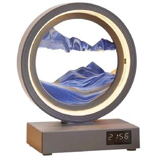 流沙画时钟台灯创意小夜灯无线充蓝牙摆件客厅卧室装饰毕业季礼物