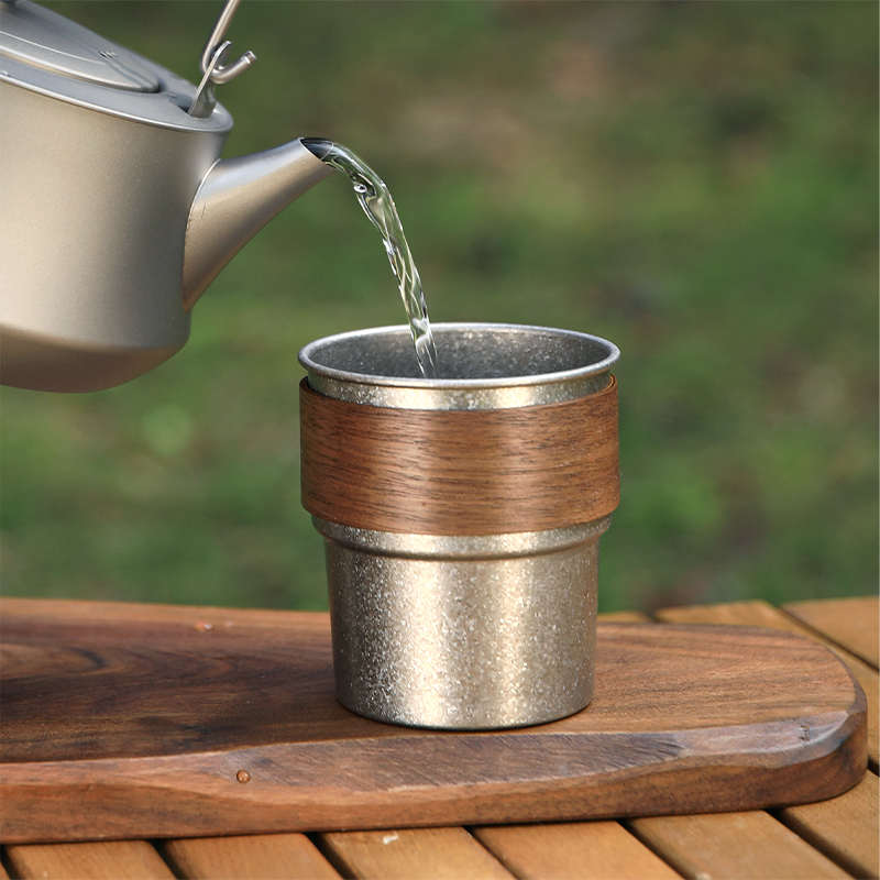 钛工匠户外纯钛水杯露营钛杯钛水杯便携式茶杯咖啡杯钛合金马克杯