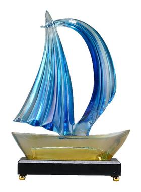 一帆风顺帆船办公室客厅家居风生水起摆件轻奢高档玄关装饰高级感