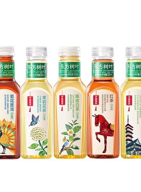 农夫山泉东方树叶500ml菊花普洱陈皮白茶茉莉花茶乌龙茶饮料饮品